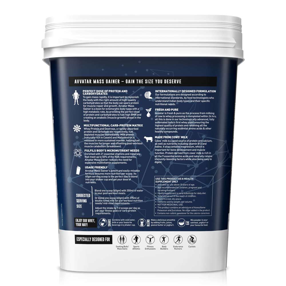 Avvatar Mass Gainer 4KG – High-Calorie Protein Supplement for Muscle Gain