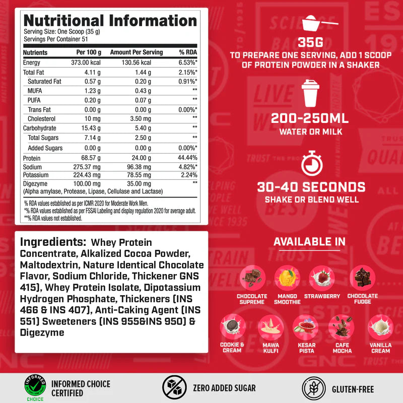 GNC Pro Performance 100% Whey Protein Powder 4 Lbs