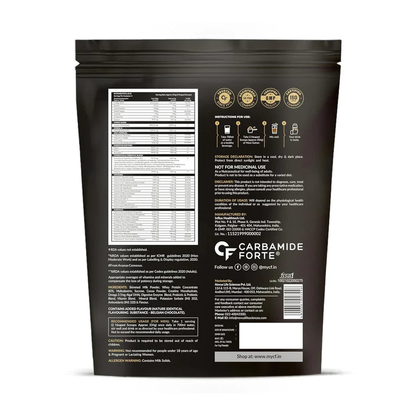 Carbamide Forte Mass Gainer Belgian Chocolate 1kg