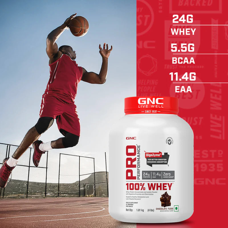 GNC Pro Performance 100% Whey Protein Powder 4 Lbs