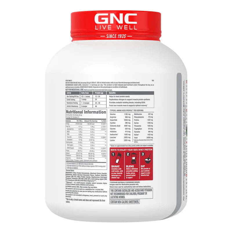 GNC Pro Performance 100% Whey Protein Powder 4 Lbs
