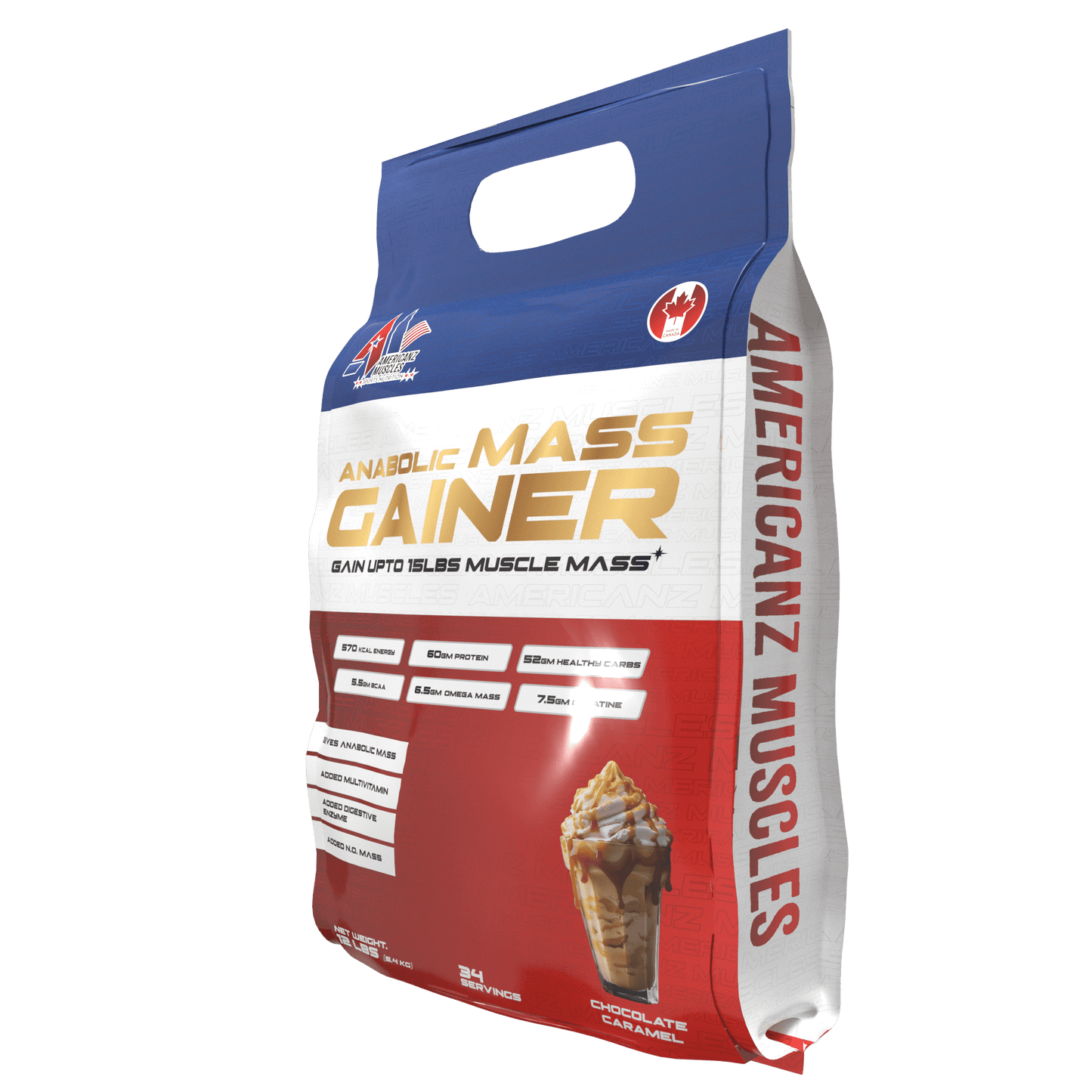 American Muscles Anabolic Mass Gainer 12Lbs – High Calorie Protein Powder