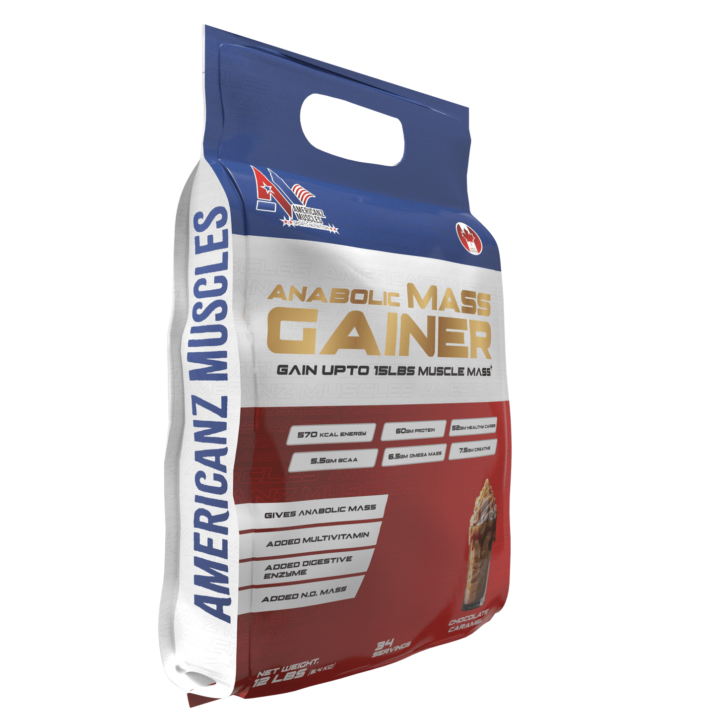 American Muscles Anabolic Mass Gainer 12Lbs – High Calorie Protein Powder