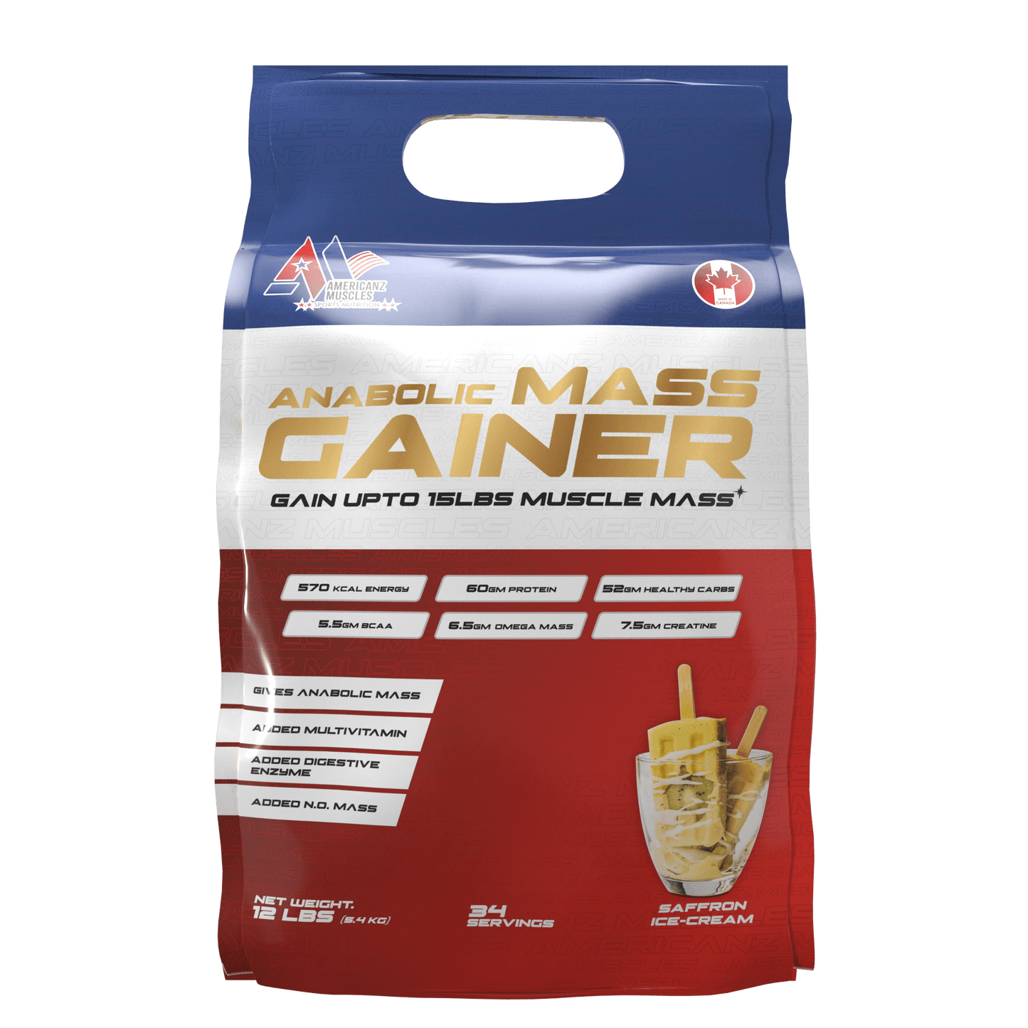 American Muscles Anabolic Mass Gainer 12Lbs – High Calorie Protein Powder