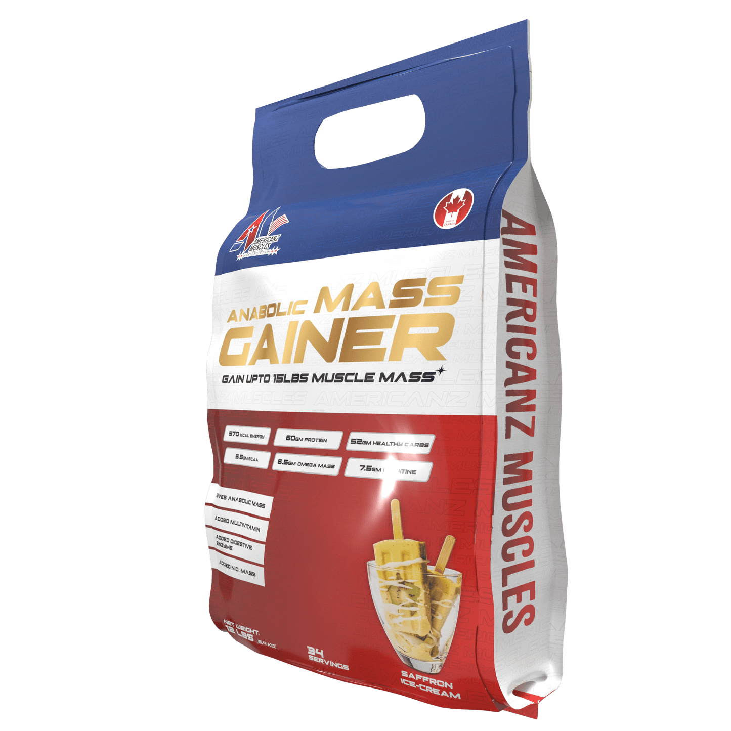 American Muscles Anabolic Mass Gainer 12Lbs – High Calorie Protein Powder
