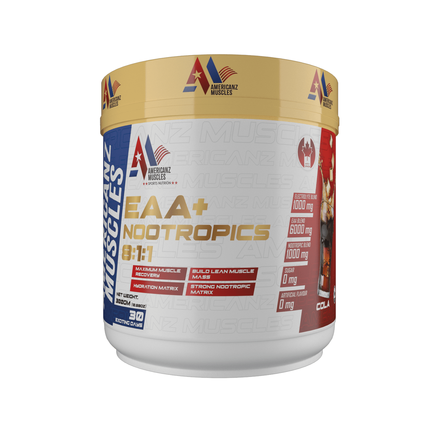 AMERICANZ MUSCLES EAA+ NOOTROPICS 8:1:1 300GM-10