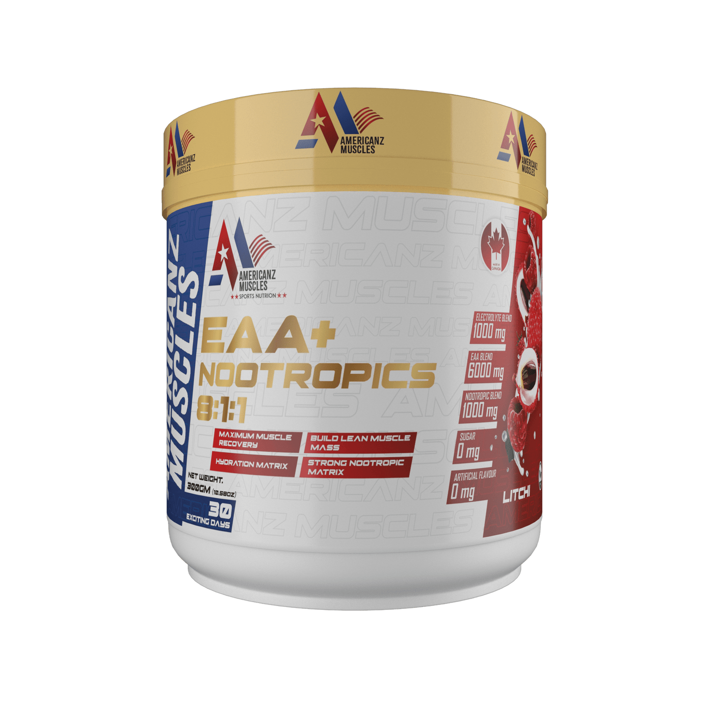 AMERICANZ MUSCLES EAA+ NOOTROPICS 8:1:1 300GM-13