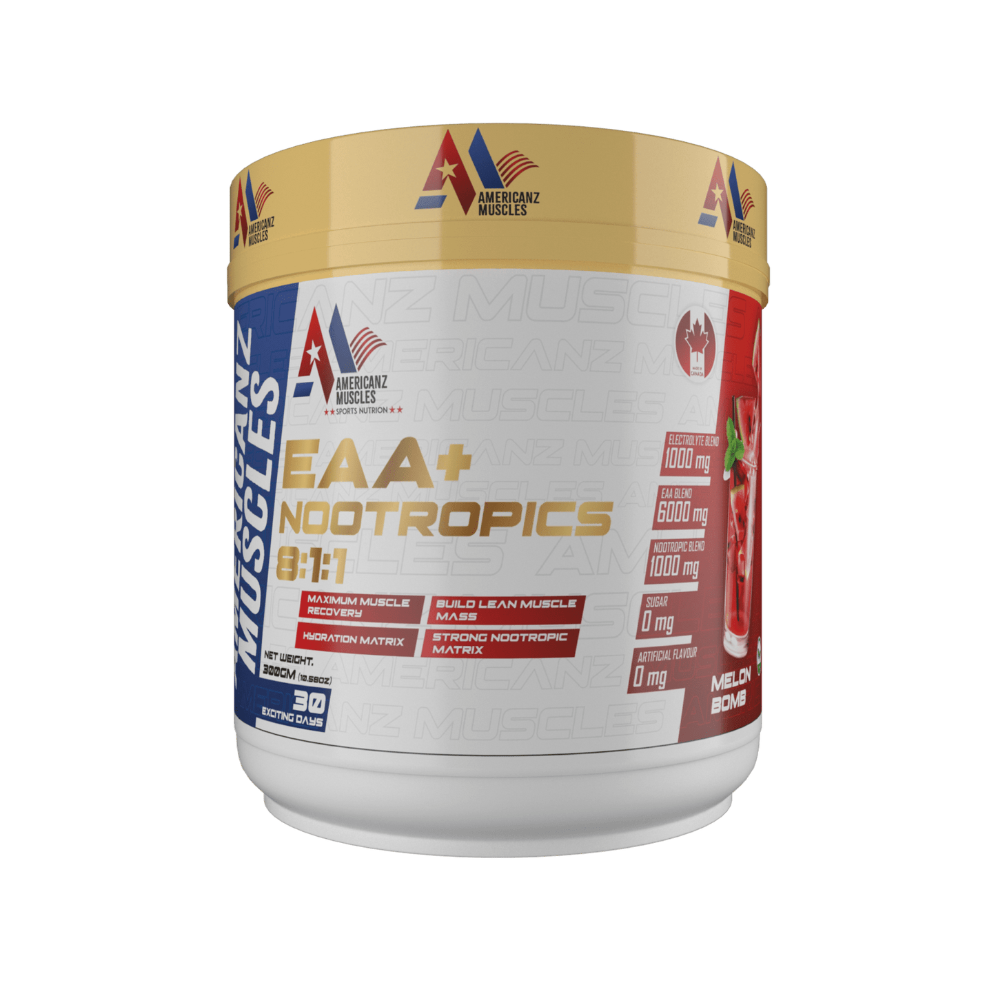 AMERICANZ MUSCLES EAA+ NOOTROPICS 8:1:1 300GM-16