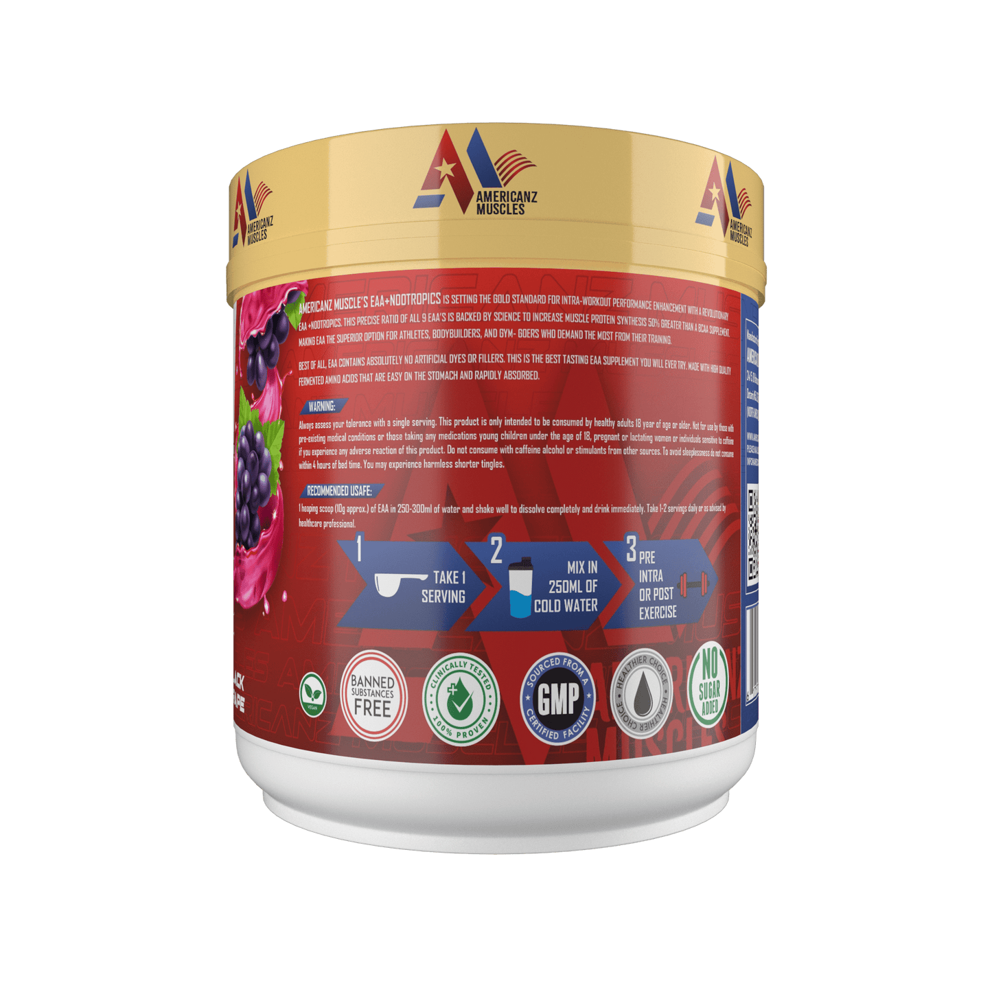 AMERICANZ MUSCLES EAA+ NOOTROPICS 8:1:1 300GM-5