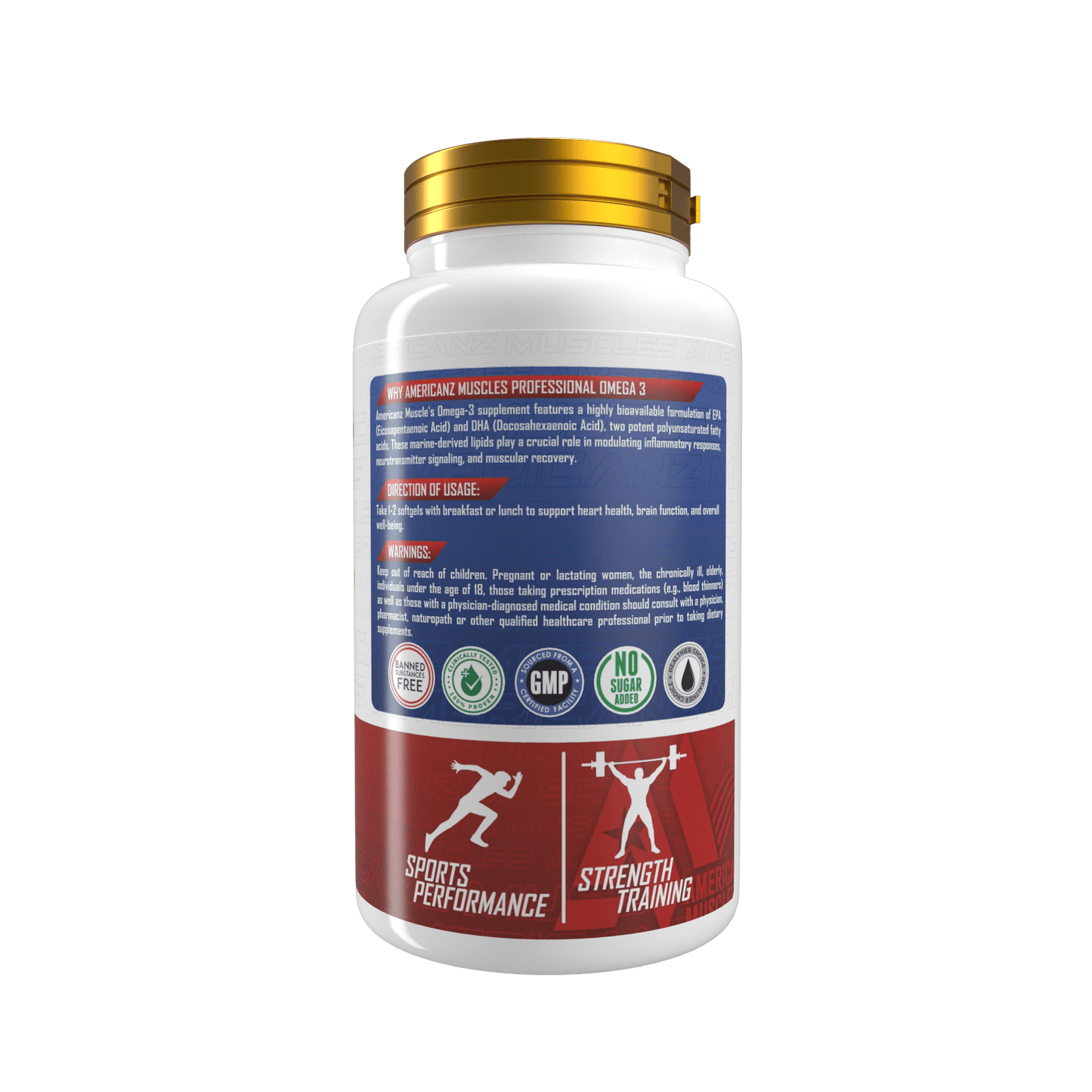 AMERICANZ MUSCLES OMEGA-3 FISH OIL 100 SOFTGELS-3