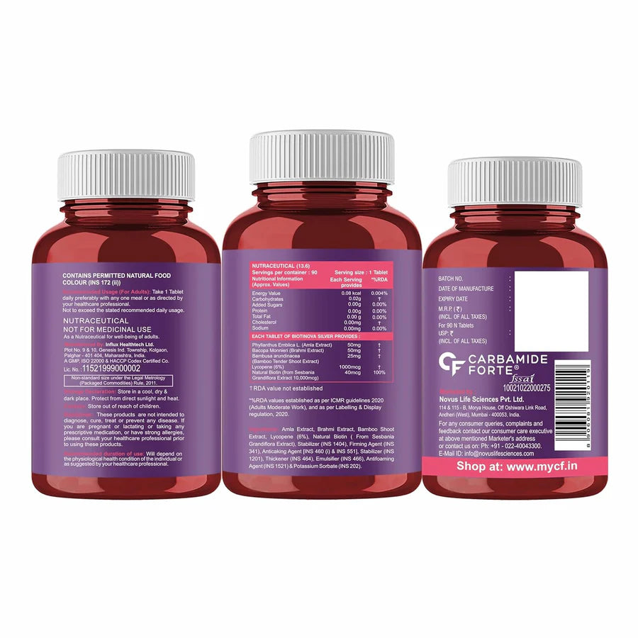 Biotin from Sesbania β 10,000 mcg β Carbamide Forte β 90 Tablets