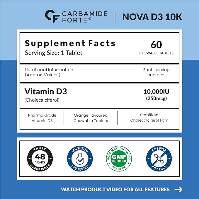 Carbamide Forte Chewable Vitamin D Supplement - Orange Flavour