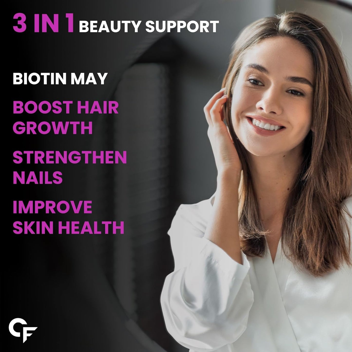 Carbamide Forte Biotin 10000mcg for Hair Growth, Skin & Nails - 120 Veg Tablets-7