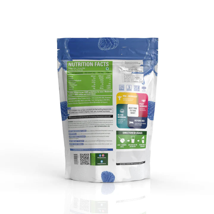 Hungry Muscles Clear Whey Protein Isolate 33 Servings 1KG