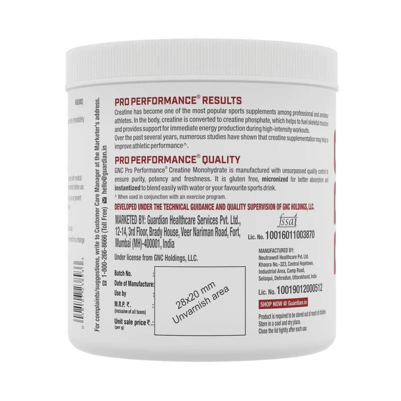 GNC Pro Performance Creatine Monohydrate 250gms