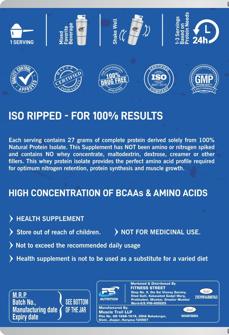 FS NUTRITION ISO RIPPED WHEY PROTEIN 3LBS-3