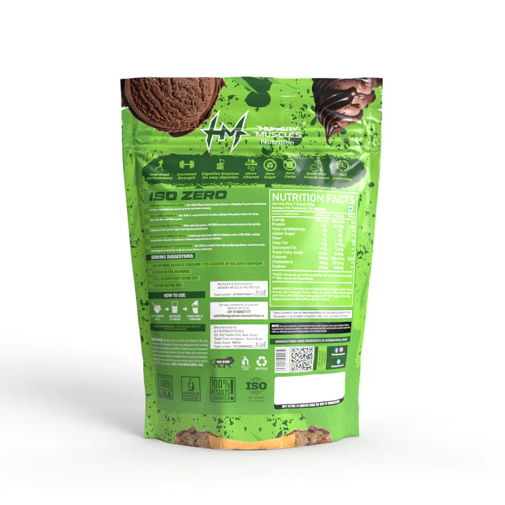 Hungry Muscles ISO ZERO Whey Protein Isolate 1Kg 32 Servings