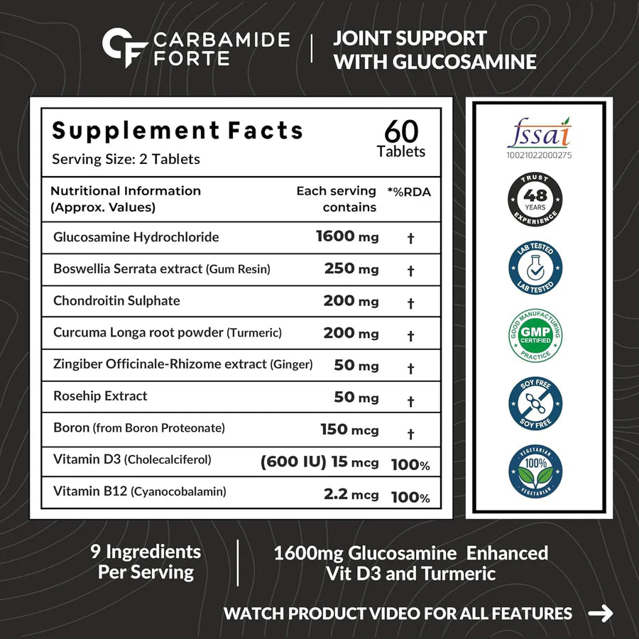 Carbamide Forte Joint Support Supplement – 60 Tablets for Pain & Mobility