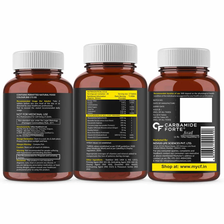 Carbamide Forte Joint Support Supplement – 60 Tablets for Pain & Mobility