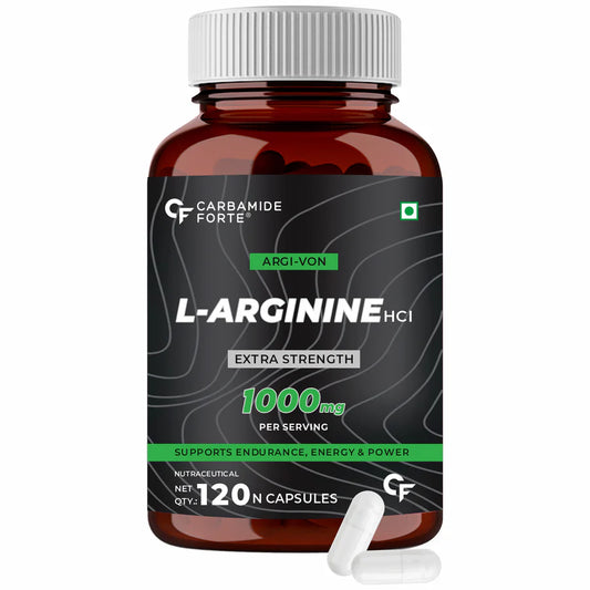 Carbamide Forte L-Arginine 1000mg Supplement – 120 Capsules for Energy and Blood Flow