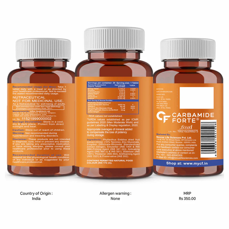 Carbamide Forte L-Glutathione 500mg with Vitamin C – Skin Brightening Tablets
