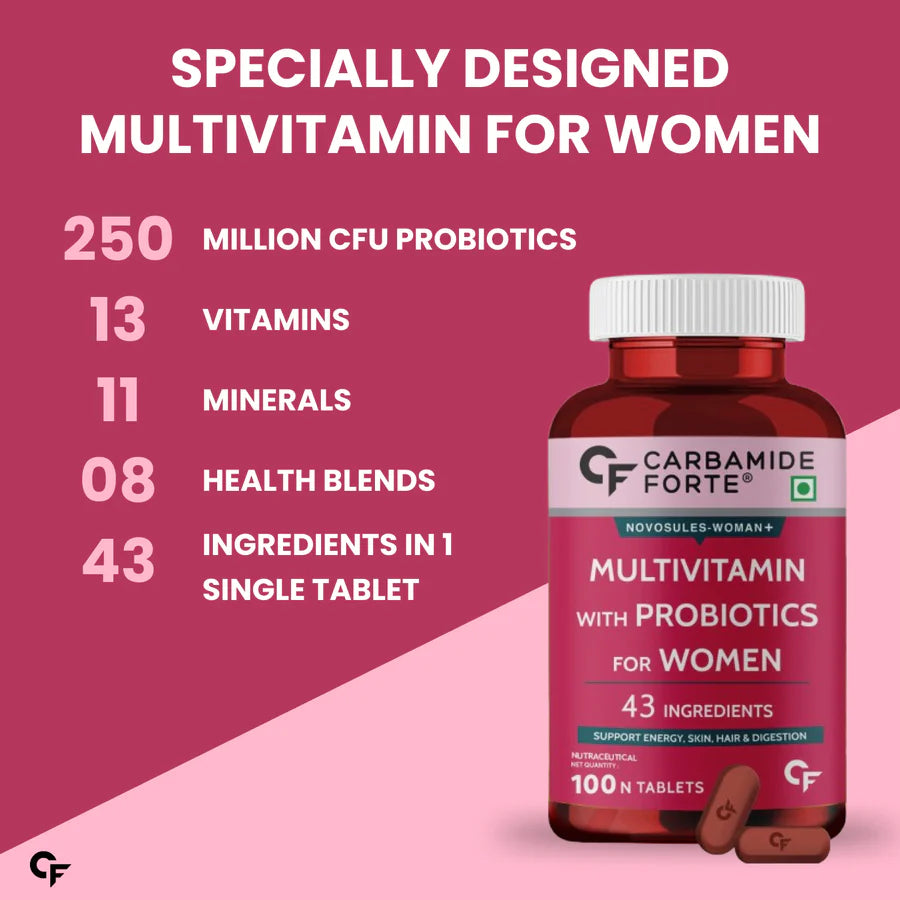 Carbamide Forte Multivitamin for Women – 100 Tablets – Health, Energy & Immunity Support