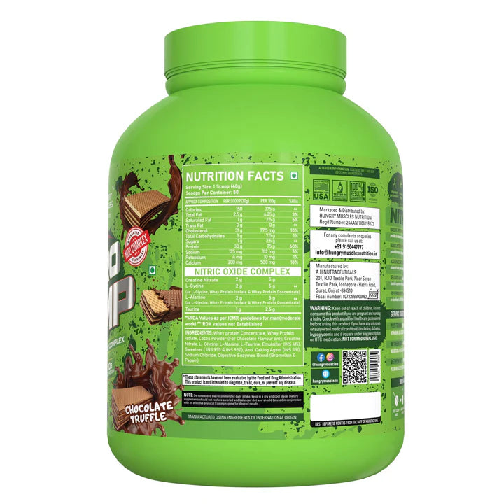 Hungry Muscles Nitro-Pump Whey Protein 2Kg Chocolate Truffle Flavour