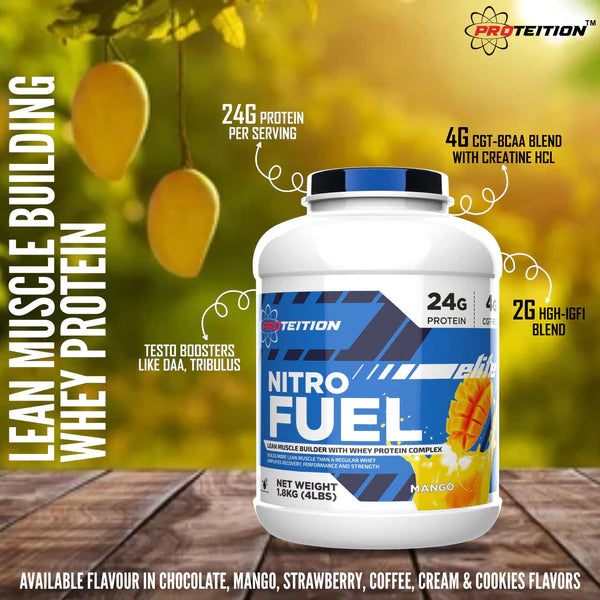 Proteition Whey Protein for Lean Muscle Building – Nitro Fuel 4 Lbs Jar