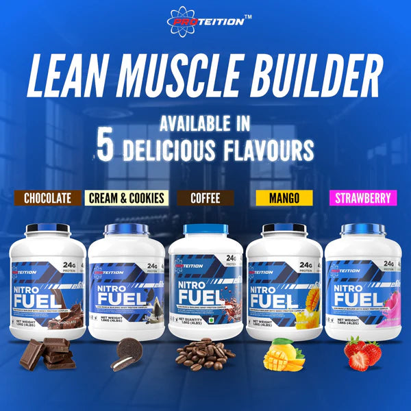 Proteition Whey Protein for Lean Muscle Building – Nitro Fuel 4 Lbs Jar