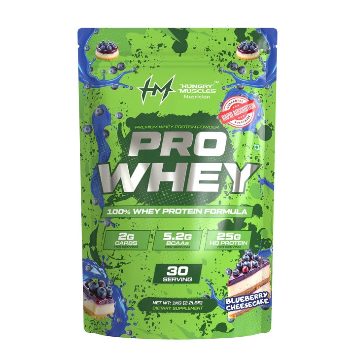 Hungry Muscles Pro Whey Protein 1KG 30 Servings Supplement