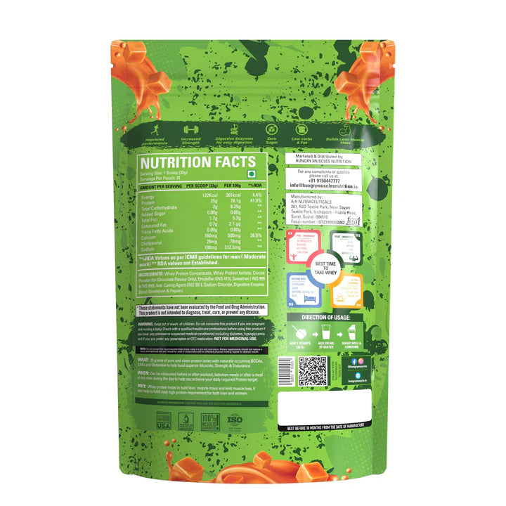 Hungry Muscles Pro Whey Protein 1KG 30 Servings Supplement