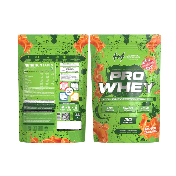 Hungry Muscles Pro Whey Protein 1KG 30 Servings Supplement