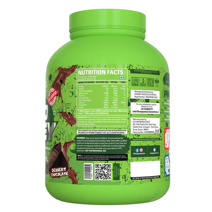 Hungry Muscles Pro Whey Protein 2KG – 62 Servings