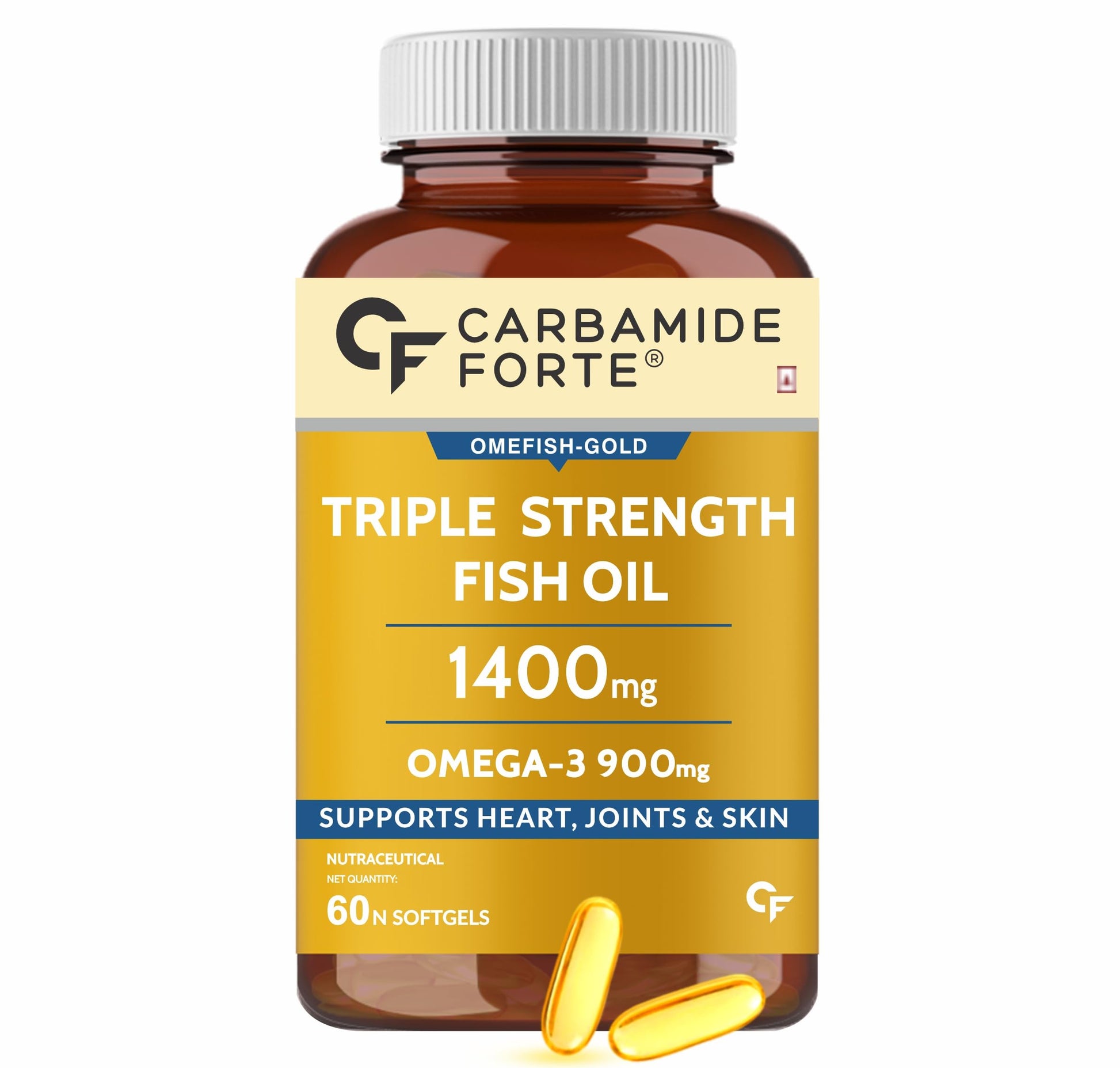 Carbamide Forte Triple Strength Fish Oil – Heart & Brain – 60 Softgel Capsules