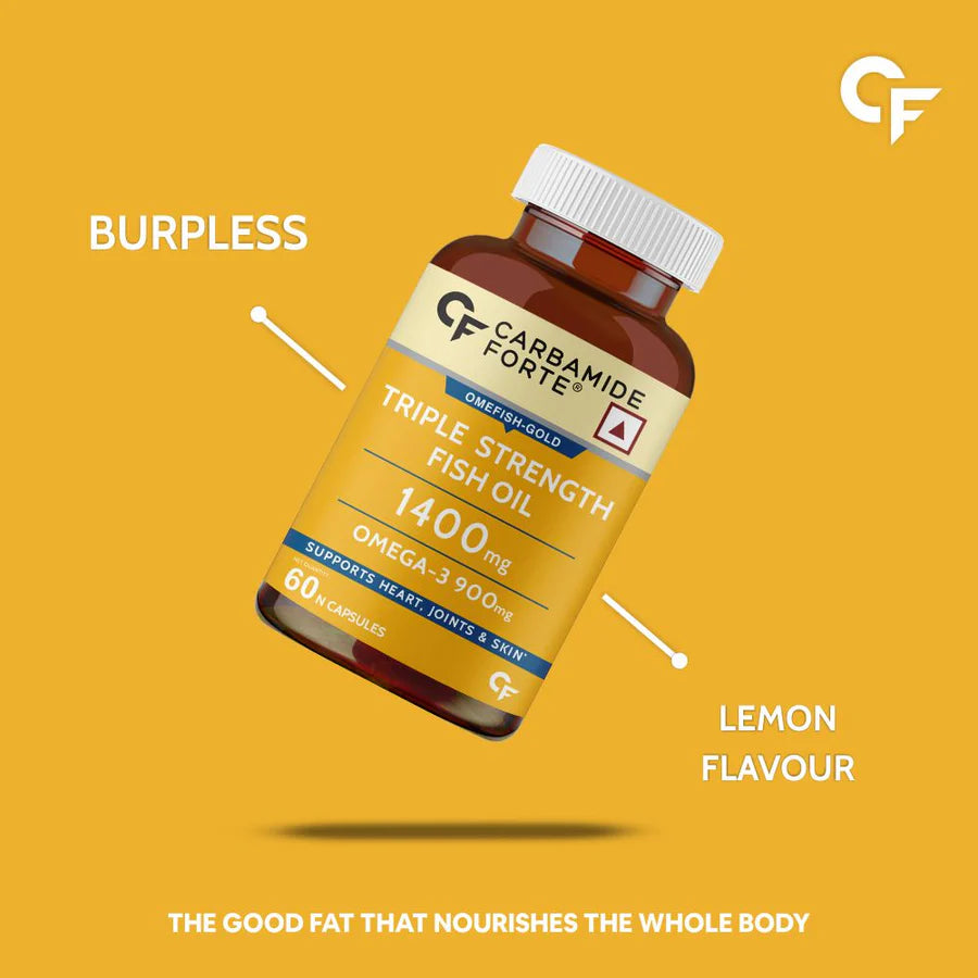Carbamide Forte Triple Strength Fish Oil – Heart & Brain – 60 Softgel Capsules