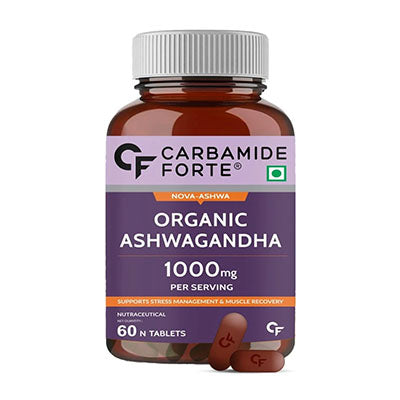 Carbamide Forte Organic Ashwagandha Tablets – Stress & Strength – 60 Tablets
