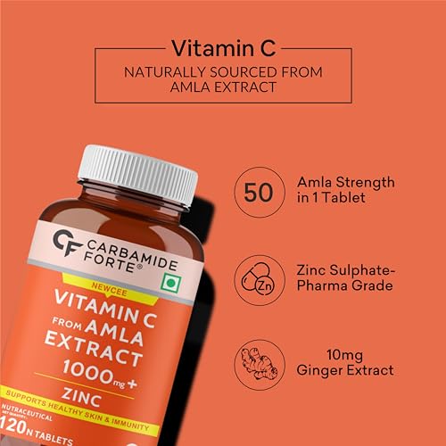 Carbamide Forte Vitamin C with Amla – 120 Veg Tablets – Immunity & Skin Support