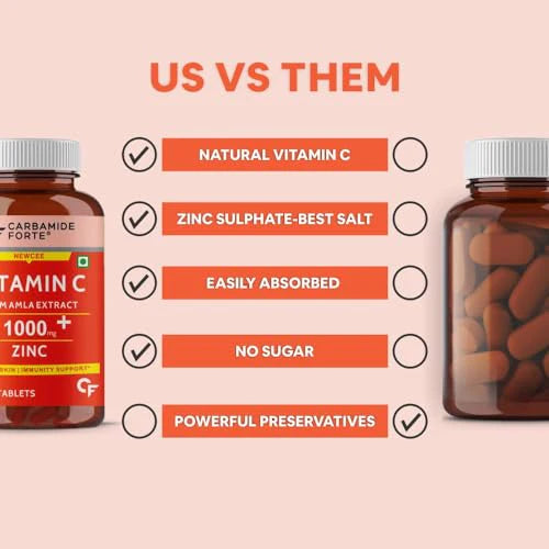 Carbamide Forte Vitamin C with Amla – 120 Veg Tablets – Immunity & Skin Support