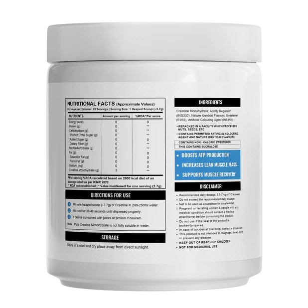 Wellcore - Pure Micronised Creatine Monohydrate | Tropical Tango (307g, 83Servings)-2