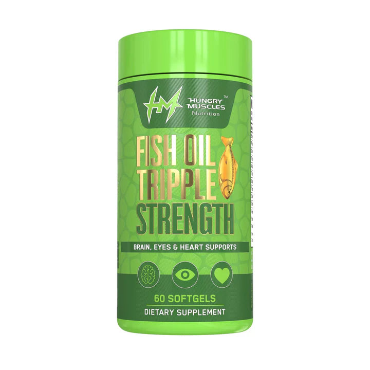 Hungry Muscles Omega-3 Fish Oil Triple Strength 60 Softgels Supplement