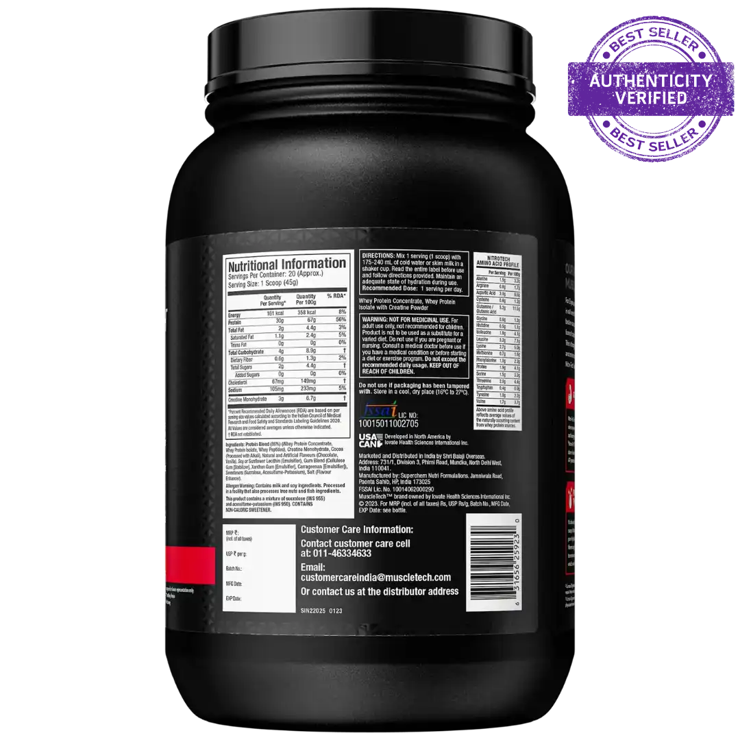 MuscleTech NitroTech Performance Series Whey Protein Powder