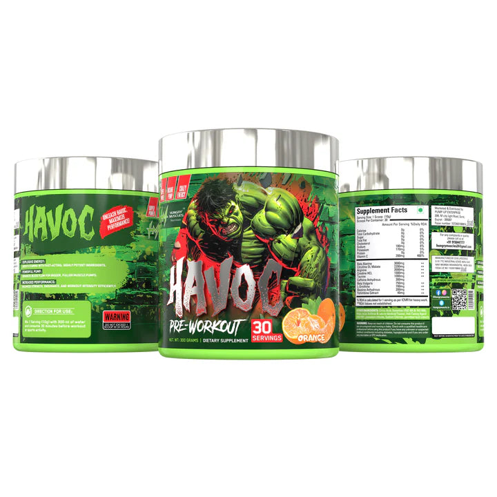 Hungry Muscles Havoc Pre-Workout 30 Servings 300Gm
