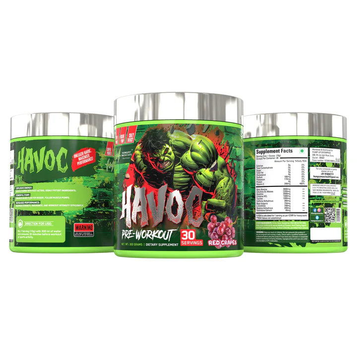 Hungry Muscles Havoc Pre-Workout 30 Servings 300Gm