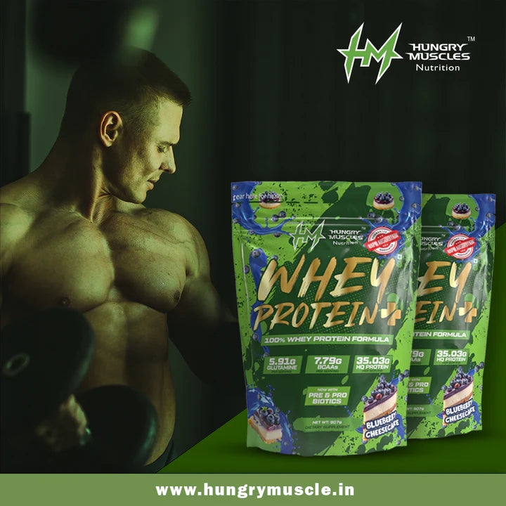 Hungry Muscles Whey Protein+ – High Protein Supplement for Muscle Growth – 1Kg