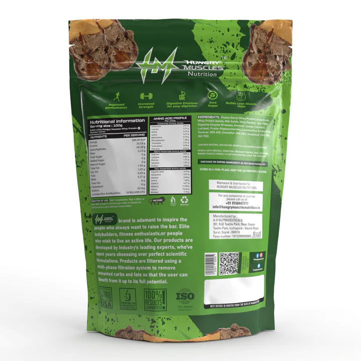 Hungry Muscles Whey Protein+ – High Protein Supplement for Muscle Growth – 1Kg