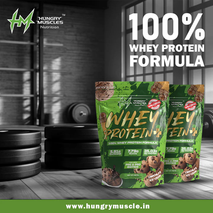 Hungry Muscles Whey Protein+ – High Protein Supplement for Muscle Growth – 1Kg