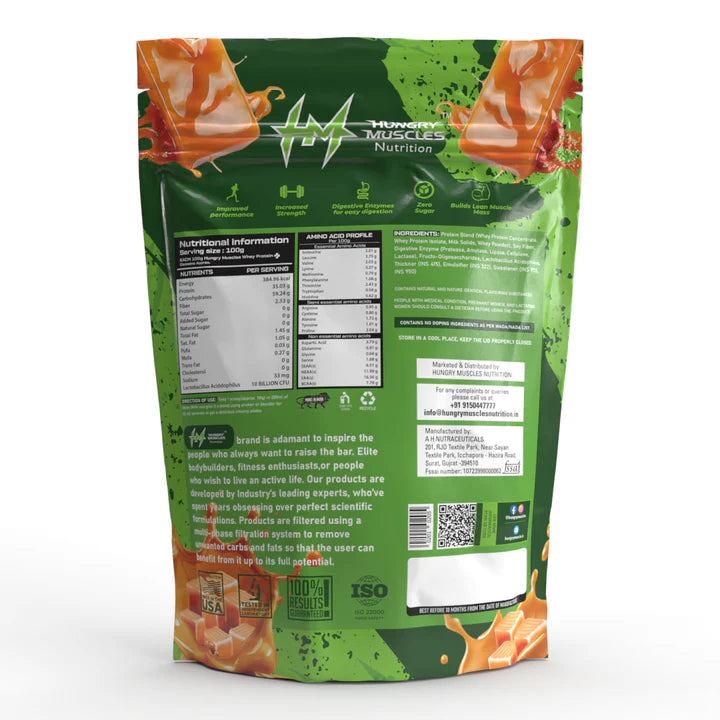 Hungry Muscles Whey Protein+ – High Protein Supplement for Muscle Growth – 1Kg