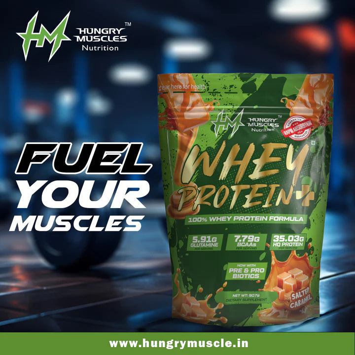 Hungry Muscles Whey Protein+ – High Protein Supplement for Muscle Growth – 1Kg