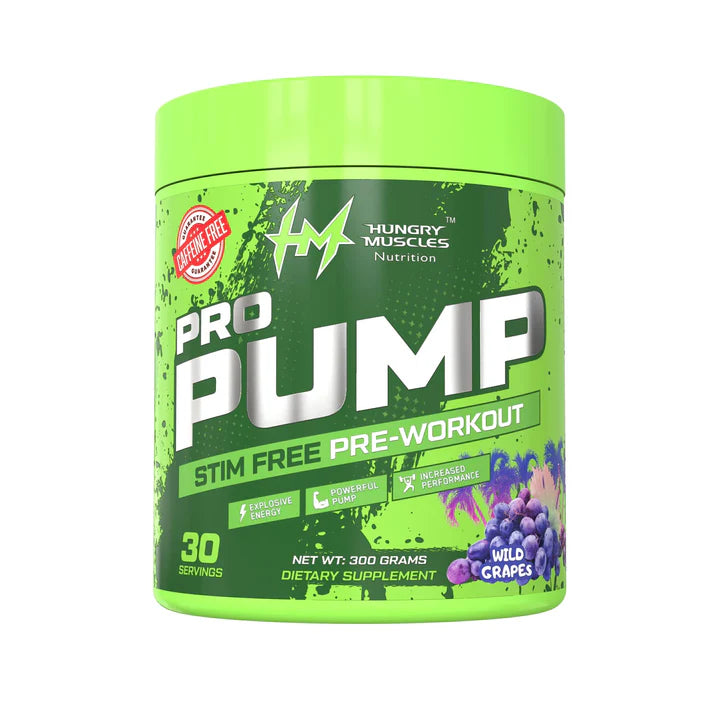 Hungry Muscles Pro-Pump Caffeine Free Pre-Workout – Wild Grapes Flavour