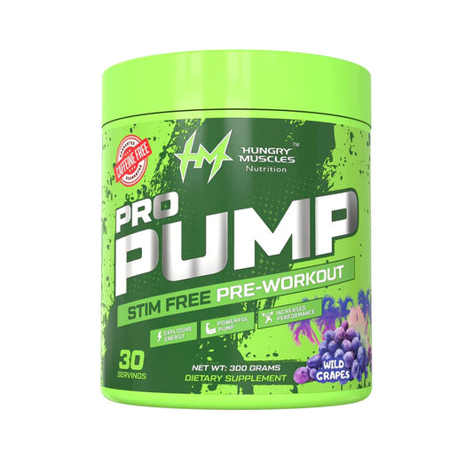 Hungry Muscles Pro-Pump Caffeine Free Pre-Workout – Wild Grapes Flavour